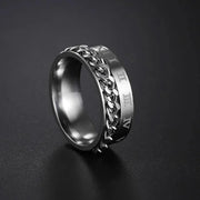 Ασημένιο δαχτυλίδι Valuxy με αλυσίδα και λατινικούς αριθμούς