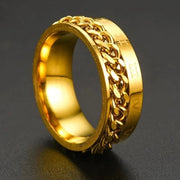 Χρυσό δαχτυλίδι Valuxy με αλυσίδα και λατινικούς αριθμούς