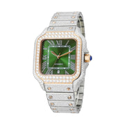 Ceas Santos Clean Dial Gold Bezel - Automatic Iced Full Moissanite VVS