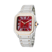 Ceas Santos Clean Dial Gold Bezel - Automatic Iced Full Moissanite VVS