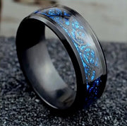 Valuxy μαύρο μπλε δαχτυλίδι