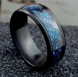 Valuxy μαύρο μπλε δαχτυλίδι