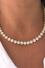 Κολιέ με διαμάντια, από ανοξείδωτο ατσάλι