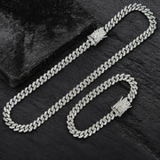 Ασημί Κουβανέζικο Σετ 7χιλ 