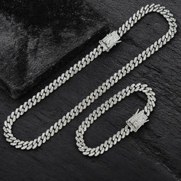 Ασημί Κουβανέζικο Σετ 7χιλ 