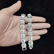 Κουβανικό βραχιόλι με διαμάντια πλάτους 9 χιλιοστών (ασημί/χρυσό)