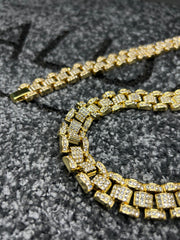 Valuxy Πολυτελές Χρυσό Κολιέ + Σετ βραχιόλι