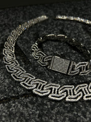 Σετ Κολιέ + Βραχιόλι Valuxy G Class Ασημί