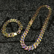 Χρυσό κολιέ Valuxy Rich Crystal + Σετ βραχιόλι