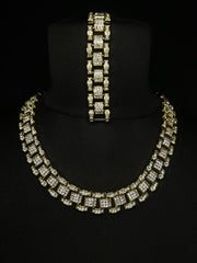 Valuxy Πολυτελές Χρυσό Κολιέ + Σετ βραχιόλι