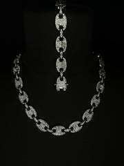 Σετ Κολιέ + Βραχιόλι Valuxy Las Vegas Silver