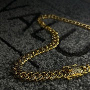 Σετ Κολιέ + Βραχιόλι Valuxy Cuban με μαύρες πέτρες