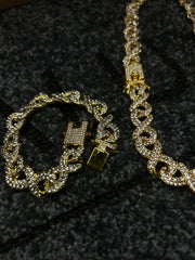 Χρυσό κολιέ Valuxy Infinity + Σετ βραχιόλι