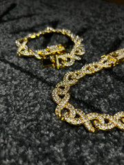 Χρυσό κολιέ Valuxy Infinity + Σετ βραχιόλι