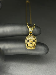 Κολιέ κρανίο, από ανοξείδωτο ατσάλι 50cm (Χρυσό/Ασημί)