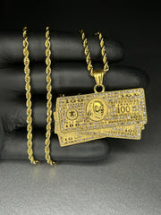 Κολιέ δολαρίου, από ανοξείδωτο ατσάλι 50cm (Χρυσό/Ασήμι)