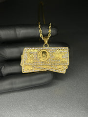 Κολιέ δολαρίου, από ανοξείδωτο ατσάλι 50cm (Χρυσό/Ασήμι)