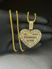 Κολιέ καρδιά, από ανοξείδωτο ατσάλι (Χρυσό/Ασημί)