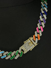 Κολιέ Cuban Colori, από ανοξείδωτο ατσάλι