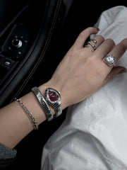 Ceas Serpentin Crystal - Silver Pruna Edition | Valuxy