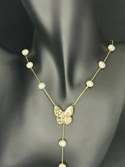 Κολιέ με μαργαριτάρι πεταλούδα 