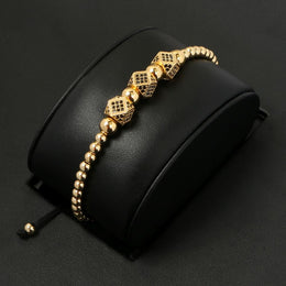 Χρυσό βραχιόλι Black Diamond Dices