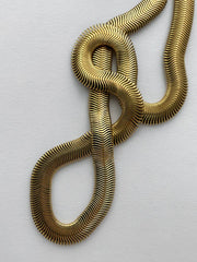 Γυναικείο κολιέ φίδι, χρυσό 8mm