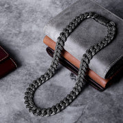 Κολιέ με μαύρη κουβανέζικη αλυσίδα