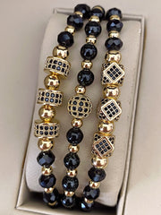 Σετ 3 unisex βραχιόλια με πέρλες χάντρες.