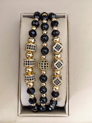 Σετ 3 unisex βραχιόλια με πέρλες χάντρες.