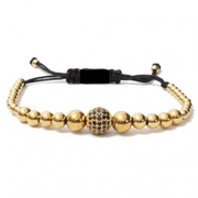 Βραχιόλι μοντέλο Globe από επιχρυσωμένο ανοξείδωτο ατσάλι, Lux unisex.