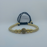 Βραχιόλι μοντέλο Globe από επιχρυσωμένο ανοξείδωτο ατσάλι, Lux unisex.